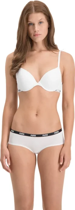 PUMA Damen Iconic Hipster, 3er Pack - Soft Baumwolle Stretch Weiß M -Günstiges Mode Wucht Geschäft 8d2f19e4e644df15099b509779e0504c