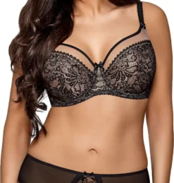 AVA Damen Soft BH Unterwäsche Gemustert Mit Seitenstäbchen Und Regulierbarem Setteil 1396, Farbe:Schwarz, BH Unterbrustumfang:80, BH Cup Größe:G -Günstiges Mode Wucht Geschäft 8e6958b97fc8548556465594882bf2e9