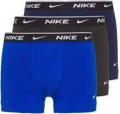 NIKE Herren Boxer Shorts, 3er Pack - Trunks, Logobund, Baumwolle Stretch Blau/Schwarz L -Günstiges Mode Wucht Geschäft 914f7b62c1e742c8654daf06d236ddb9