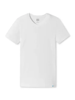 Schiesser Herren T-shirt V-Ausschnitt Long Life Rib Weiss 5/M