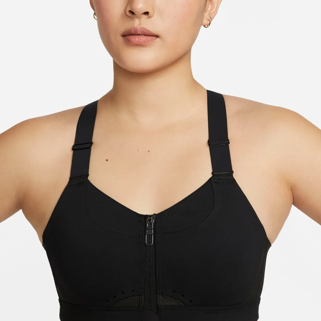 NIKE Df Alphas Hs Front Zip BH Damen Schwarz M/A 8 NIKE Df Alphas Hs Front Zip BH Damen Schwarz M/A – Bild 6