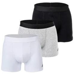 Adidas Herren Boxershorts, 3er Pack - Trunks, Active Flex Baumwolle, Logo, 3 Streifen Mehrfarbig L