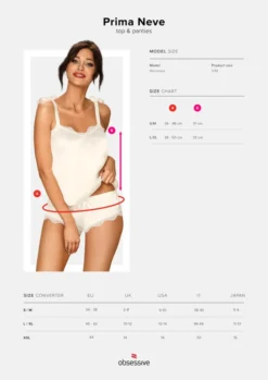 Obsessive Prima Neve Top & Panty White S/M 17 Obsessive Prima Neve Top & Panty White S/M -Günstiges Mode Wucht Geschäft 9cf67232bc9810e31b6a2444bb02593d