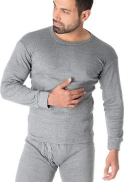 Thermounterhemd Herren 3er Pack | Thermo Unterhemd Mit Innenfleece | 3 Stück Langarm Thermohemden - Grau - 8/XXL -Günstiges Mode Wucht Geschäft 9db8a342338116dea62d776af8a0edbc
