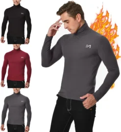 Thermoshirt Herren Thermo Unterhemd Langarm Funktionsshirt Winter Shirt Warm Ski Wandern Fahrrad Mit Stehkragen DE Schwarz L -Günstiges Mode Wucht Geschäft a1c3987f25cf2429aae8e63bb21ea8eb