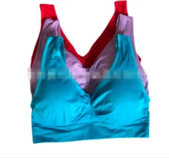 3-er Damen Komfort BHs Nahtlos Bustier Sport Push Up Top BHs Fitness Yoga BHs, Lila/Rosa/Blau, 2XL -Günstiges Mode Wucht Geschäft a2b4da2aa33939e60260479e303498c1