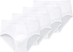 Schiesser 4er Pack Original Classics Doppelripp Slip / Unterhose Besonders Komfortabel, Strapazierfähig Und Formstabil, Aus Angenehm 100% 2-fädiger Mako-Baumwolle, Mit Eingriff Und Bewährter Doppelripp-Qualität