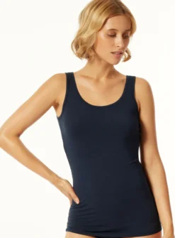 Schiesser Unterhemd Unterzieh-shirt ärmellos Schulterfrei Uncover Dunkelblau M (Damen) -Günstiges Mode Wucht Geschäft aca47674013178ecbbb6f36fd87f3081