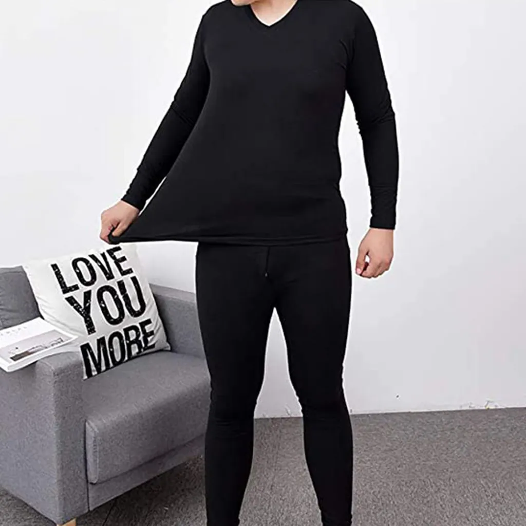 Atmungsaktives Sport-Ski-Thermo-Unterwäsche-Set Nahtlos: Langarm-Oberteil + Langes Höschen,Black Male,XL 6 Atmungsaktives Sport-Ski-Thermo-Unterwäsche-Set Nahtlos: Langarm-Oberteil + Langes Höschen,Black Male,XL – Bild 4