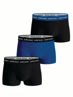 Bjorn Borg BJÖRN BORG Herren Trunks, 3er Pack - Unterhose, Shorts, Baumwolle, Logobund, Einfarbig Schwarz/Marine M -Günstiges Mode Wucht Geschäft bb9ab0d445b947376ff0d985136afff3
