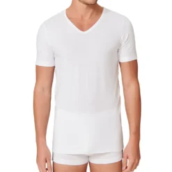 Schiesser 2er-Pack - 95/5 - Organic Baumwolle Unterhemd / Shirt Kurzarm Tiefer V-Aussschnitt, Elastische Single-Jersey Qualität, Perfekter Sitz -Günstiges Mode Wucht Geschäft bcc37bbb300ed62fc91a5843f588ea89