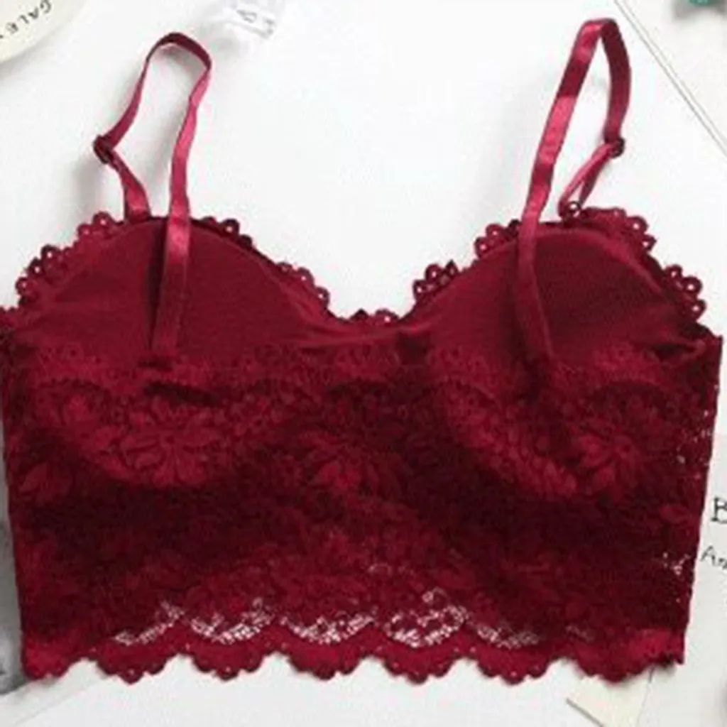 4x Y Damen Spitze Floral Bustier Crop Top Padded BH Weste Bralette Cami Tank Top 9 4x Y Damen Spitze Floral Bustier Crop Top Padded BH Weste Bralette Cami Tank Top – Bild 7