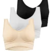 Damen Bustier BH Mit Cups 3-er Stück Pack Triangel Soft Bra Breite Träger Mieder Basic, Farben:Schwarz-Weiß, Größe:XL-XXL -Günstiges Mode Wucht Geschäft c3c95a90ef0c44e05e3ed01af804f394