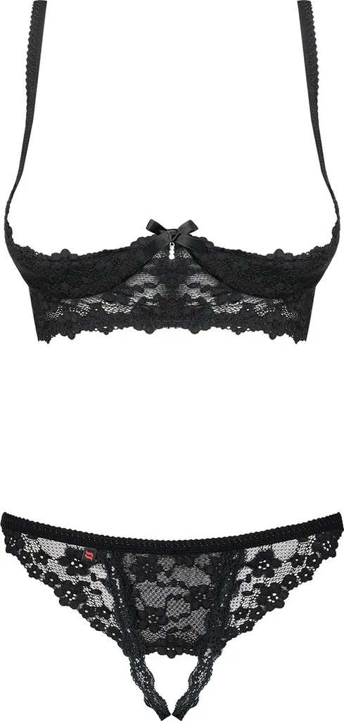 Obsessive Letica 2 Pcs Cupless Set Black S/M 9 Obsessive Letica 2 Pcs Cupless Set Black S/M – Bild 7