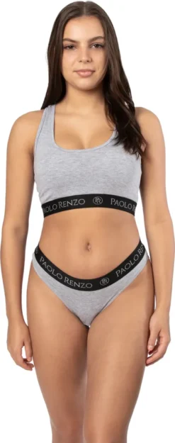 Paolo Renzo Damen Tanga SPORT LINE 6 Stück - Sport String Tanga - Größe S - Grau -Günstiges Mode Wucht Geschäft c7747a018740d5f2b784fc22b19386bd