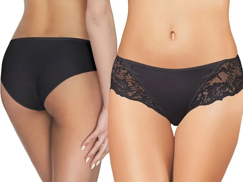 Ewana - 023 - Damen Hipster Panties Slip Unterwäsche Y Mikrofaser Spitze Höschen - Schwarz - XL 3 Ewana - 023 - Damen Hipster Panties Slip Unterwäsche Y Mikrofaser Spitze Höschen - Schwarz - XL