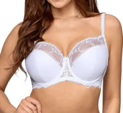 AVA Damen Bügel BH Dessous Mit Spitze Teilgepolstert Große Brüste Unterwäsche 1030, Farbe:Weiß, BH Unterbrustumfang:70, BH Cup Größe:G -Günstiges Mode Wucht Geschäft cb0d34821718245e9e7655444687e722