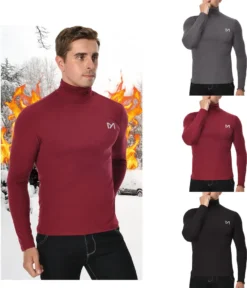 Thermoshirt Herren Thermo Unterhemd Langarm Funktionsshirt Winter Shirt Warm Ski Wandern Fahrrad Mit Stehkragen DE Schwarz L -Günstiges Mode Wucht Geschäft ce1ab25f4f2f5b71126a16481d256e6c