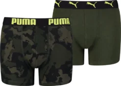 PUMA BOYS CAMO BOXER 2P Green / Yellow Combo 158-164
