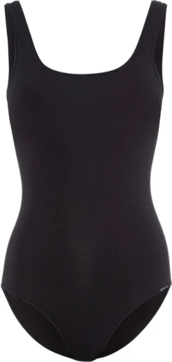 SKINY Damen Body - ärmellos, Rundhals, Baumwolle Stretch, Basic Schwarz S
