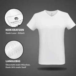 Burnell & Son Unterhemd Herren Mit V-Ausschnitt 3er Pack - T-Shirt Extra Lang Mit Kurzarm Aus Baumwolle Basic Slim Fit -Günstiges Mode Wucht Geschäft cfaa01282dda959d751799e6d02e9881