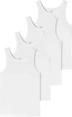 Schiesser Unterhemd Unterzieh-shirt ärmellos Schulterfrei Uncover Weiss XL (Herren)