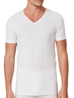 Schiesser 2er-Pack - 95/5 - Organic Baumwolle Unterhemd / Shirt Kurzarm Tiefer V-Aussschnitt, Elastische Single-Jersey Qualität, Perfekter Sitz -Günstiges Mode Wucht Geschäft d36074e88a0322b703cb2aa3f941947a