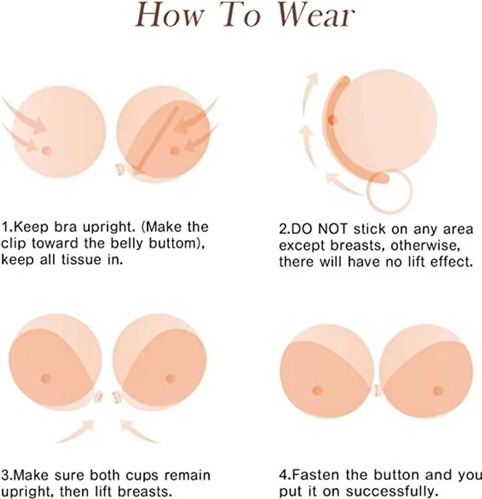 Selbstklebender BH, Trägerloser, Klebriger, Unsichtbarer Push-Up-Silikon-BH Für Frauen,klassisch,B 7 Selbstklebender BH, Trägerloser, Klebriger, Unsichtbarer Push-Up-Silikon-BH Für Frauen,klassisch,B – Bild 5