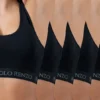 Paolo Renzo Damen Bustier SPORT LINE 6 Stück - Baumwoll Bustier - Sport Bustier - Größe XL - Schwarz