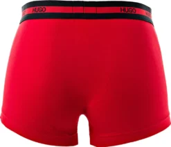 Hugo Boss HUGO Herren Boxer Shorts, 2er Pack - Trunks, Logobund, Baumwolle Stretch Rot/Schwarz L -Günstiges Mode Wucht Geschäft e055c64ba30ccf0cd23b4e7cc74d9a08