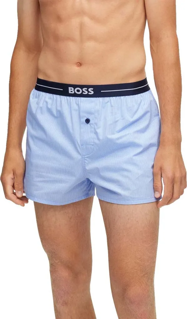 HUGO BOSS Zweier-Pack Pyjama-Shorts Webboxer Aus Baumwolle Mit Logo Am Bund 471 Hellblau/Bund Navy XXL 5 HUGO BOSS Zweier-Pack Pyjama-Shorts Webboxer Aus Baumwolle Mit Logo Am Bund 471 Hellblau/Bund Navy XXL – Bild 4
