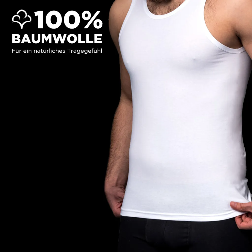 Barrio 13 Unterhemd Tank Top Achselshirt Für Herren ( 4 Stück ) Feinripp Aus 100% Baumwolle 4 Barrio 13 Unterhemd Tank Top Achselshirt Für Herren ( 4 Stück ) Feinripp Aus 100% Baumwolle – Bild 2