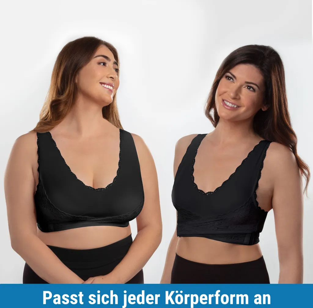 Genius Cara Mia BH-Set Ohne Bügel In Schwarz, Weiß & Beige Für Damen Frauen Größe 2XL; A29196 5 Genius Cara Mia BH-Set Ohne Bügel In Schwarz, Weiß & Beige Für Damen Frauen Größe 2XL; A29196 – Bild 3