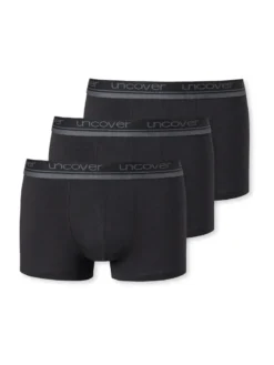 UNCOVER By SCHIESSER Herren Shorts 3er Pack - Serie "Uncover", Unterhose Schwarz L