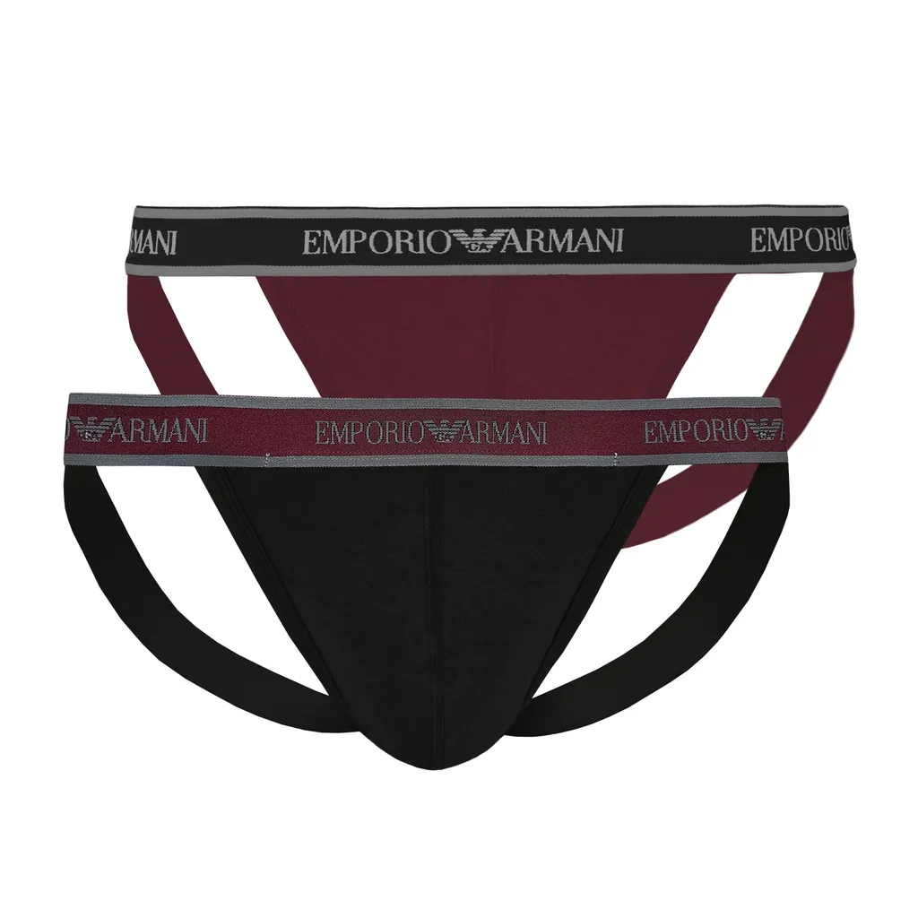 EMPORIO ARMANI Herren Jockstrap, 2er Pack - Jocks, Tanga Slip, Stretch Baumwolle Schwarz/Rot M 7 EMPORIO ARMANI Herren Jockstrap, 2er Pack - Jocks, Tanga Slip, Stretch Baumwolle Schwarz/Rot M – Bild 5