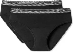 SCHIESSER Damen Perioden-Slip, 2er Pack - Secret Care, Menstruations-Unterhose Schwarz M/L -Günstiges Mode Wucht Geschäft e9c33668a0bc312c353a415e182dbc16