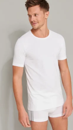 Schiesser 2er-Pack - 95/5 - Organic Baumwolle Unterhemd / Shirt Kurzarm Komfortabler Rundhalsausschnitt, Perfekter Sitz, Elastische Single-Jersey Qualität -Günstiges Mode Wucht Geschäft ec1a9ecefe0f54d0ace33c6eab687613