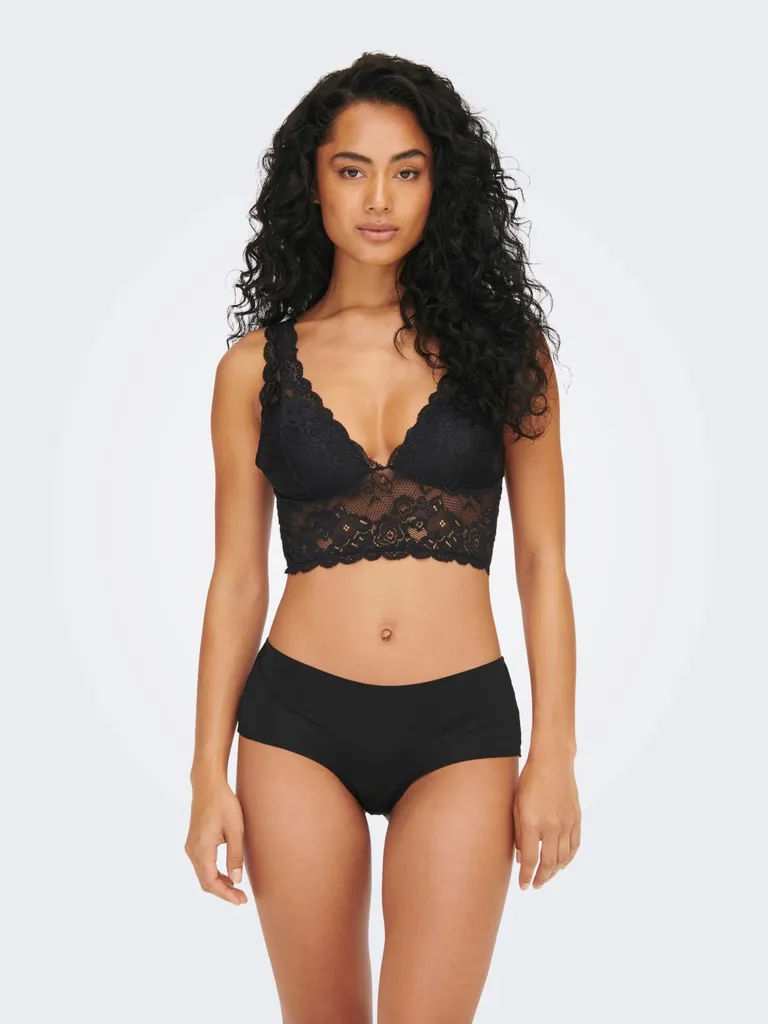 ONLY Damen Spitzen Slips 3-er Stück Pack Low Hipster Unterhosen Nahtlose Unterwäsche Panty ONLCHLOE, Farben:Schwarz, Größe:M 6 ONLY Damen Spitzen Slips 3-er Stück Pack Low Hipster Unterhosen Nahtlose Unterwäsche Panty ONLCHLOE, Farben:Schwarz, Größe:M – Bild 4