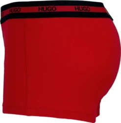 Hugo Boss HUGO Herren Boxer Shorts, 2er Pack - Trunks, Logobund, Baumwolle Stretch Rot/Schwarz L -Günstiges Mode Wucht Geschäft f0c1fd365b211636f96f6a331cd31b33