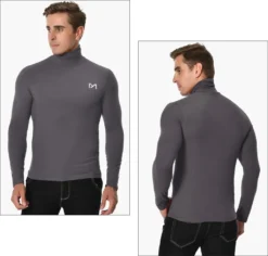 Thermoshirt Herren Thermo Unterhemd Langarm Funktionsshirt Winter Shirt Warm Ski Wandern Fahrrad Mit Stehkragen DE Schwarz L -Günstiges Mode Wucht Geschäft f1353bd6ea4dada7d082ee013f445073