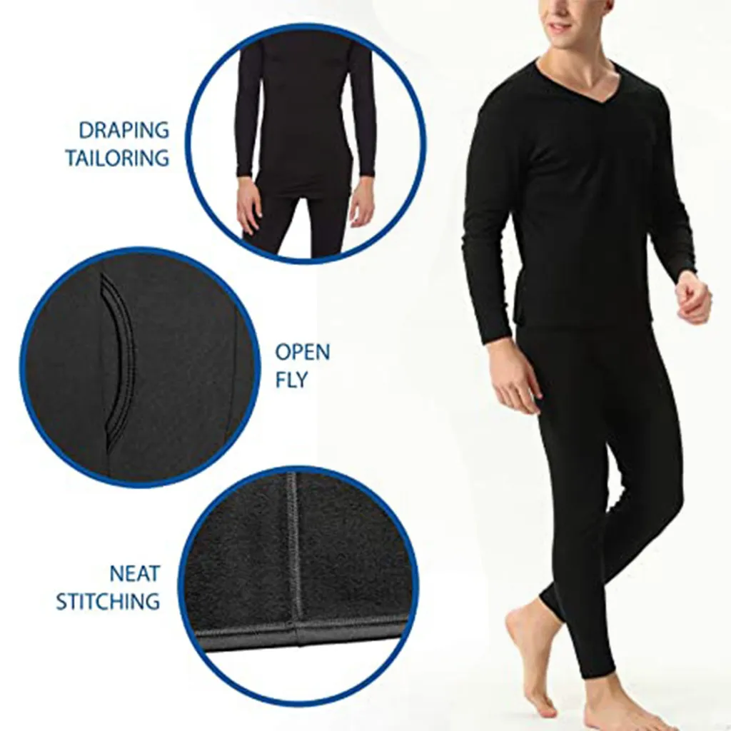 Atmungsaktives Sport-Ski-Thermo-Unterwäsche-Set Nahtlos: Langarm-Oberteil + Langes Höschen,Black Male,XL 10 Atmungsaktives Sport-Ski-Thermo-Unterwäsche-Set Nahtlos: Langarm-Oberteil + Langes Höschen,Black Male,XL – Bild 8