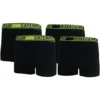 Caterpillar Boxer Herren / Unterwäsche, 4er Pack, Farbiger Elastischer Saum, Baumwolle (Schwarz Gelb, L)