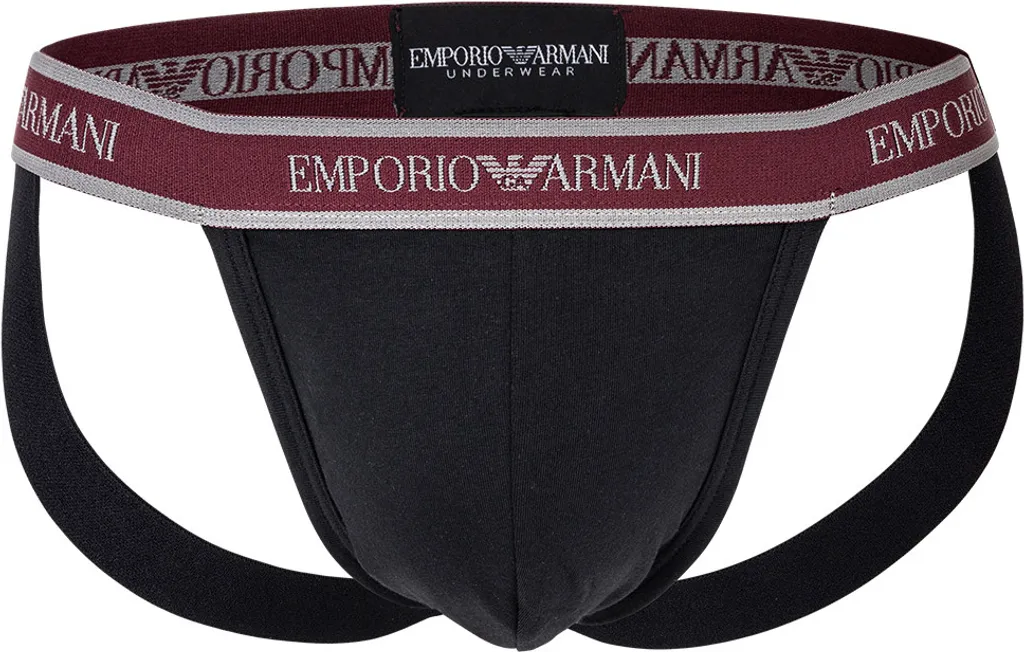 EMPORIO ARMANI Herren Jockstrap, 2er Pack - Jocks, Tanga Slip, Stretch Baumwolle Schwarz/Rot M 6 EMPORIO ARMANI Herren Jockstrap, 2er Pack - Jocks, Tanga Slip, Stretch Baumwolle Schwarz/Rot M – Bild 4