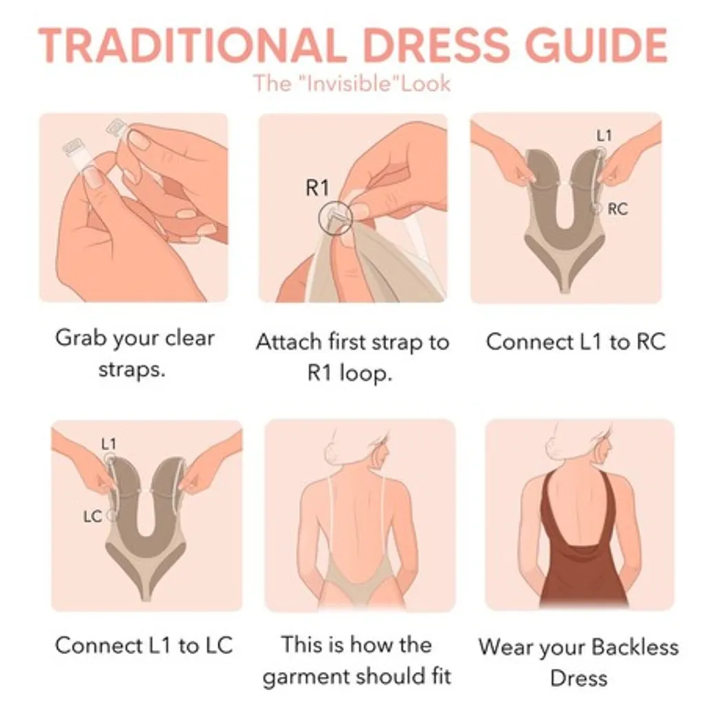 Tiefes V Bustier, U Eintauchen Rückenfrei Body Shaper BH, Transparent Riemen Versammeln Korsett Bustiers (M, Schwarz) 9 Tiefes V Bustier, U Eintauchen Rückenfrei Body Shaper BH, Transparent Riemen Versammeln Korsett Bustiers (M, Schwarz) – Bild 7