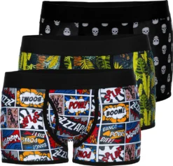OMBRE HERREN BOXERSHORTS Bunt 3-PAK UNTERWÄSCHE UNTERHOSEN 95% BAUMWOLLE M-XXL U157 Mix L