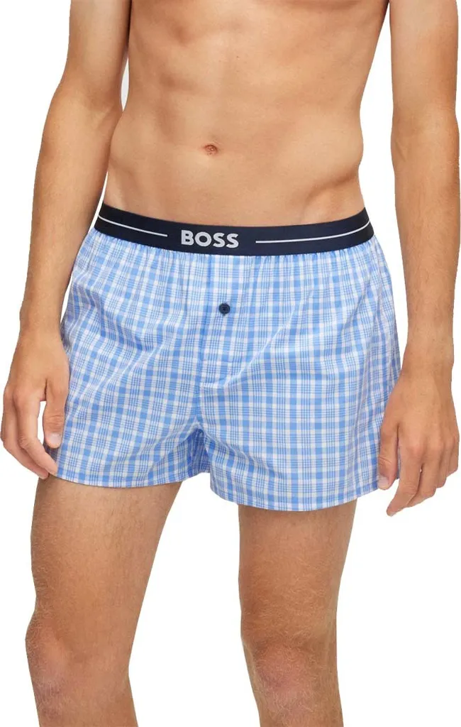 HUGO BOSS Zweier-Pack Pyjama-Shorts Webboxer Aus Baumwolle Mit Logo Am Bund 471 Hellblau/Bund Navy XXL 3 HUGO BOSS Zweier-Pack Pyjama-Shorts Webboxer Aus Baumwolle Mit Logo Am Bund 471 Hellblau/Bund Navy XXL – Bild 2