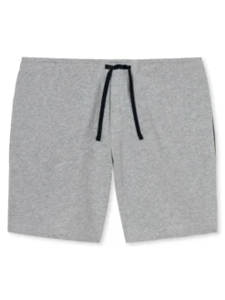 Schiesser Herren Kurze Schlafanzughose Loungehose Long Boxer - 163838, Größe Herren:50, Farbe:grau-melange